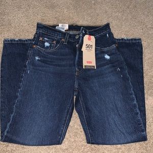 Levi’s 501 original cropped high rise jeans